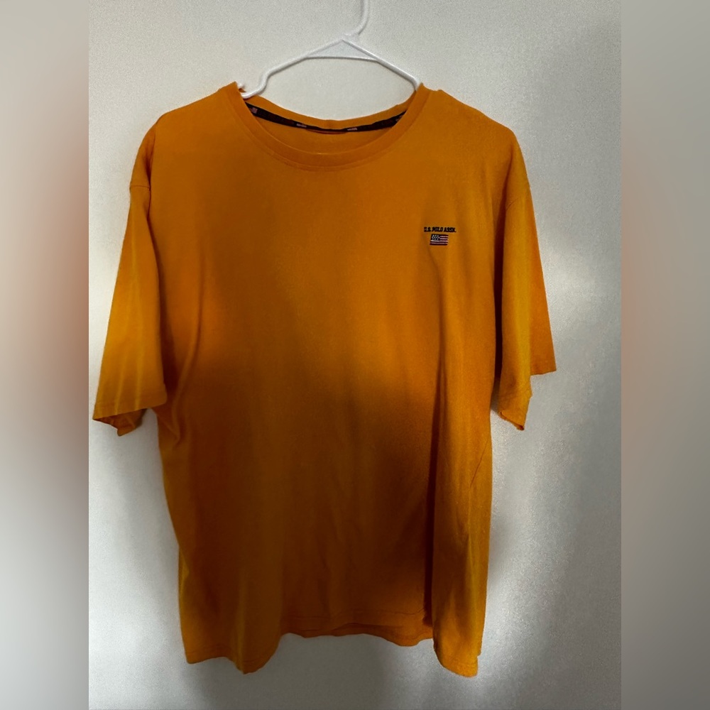 US POLO ASSN Yellow Vintage Style T-Shirt with Logo on Front